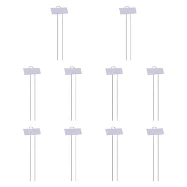 Imagem de Fenteer 10 peças Tags de planta de metal Categoria Categoria Tag Water Resistente à água Plantando estacas de planta de mudas para sementes para sementes, Branco