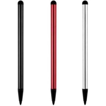 Imagem de 3 peças, pretas, prata e vermelha, universal para celular, tablet, tela sensível ao toque, acessórios para Android, iPhone, iPad, canetas, acessórios para telefones celulares, canetas Stylus