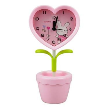 Imagem de Relógio Criativo Despertador Vaso Plantinha Coração 22x11cm - MEFENG