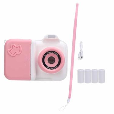 Imagem de Câmera de Impressão Instantânea Com Flash, Carteira de Memória de 32 GB de 2,4 Polegadas de 1MP de Câmeras Dianteiras e Traseiras, Tecnologia de Impressão Térmica (Rosa e branco)
