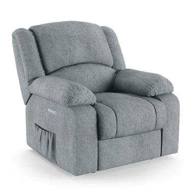 Imagem de Poltrona Do Papai Reclinável Melim Elétrica Led Linho Cinza Fh1 - D'ro