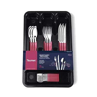 Imagem de Conjunto Talheres 24 peças Vermelho + Porta Talher