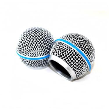 Imagem de 2 peças de grade de substituição RK265G para microfones Shure com e sem fio BETA 58A, BETA 58M e BETA 58MR SM58 Microfones Grade de malha com espuma interna