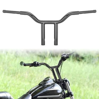 Imagem de WSays 12'' Rise T-Bar Handlebar Drag Bar 1-1/4'' Diameter Gloss Black Compatible with Harley Dyna Softail Sportster 883 1200 XL Touring Road King 1996-2024
