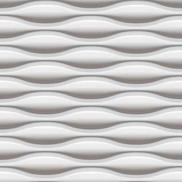 Imagem de Papel De Parede 12m Adesivo Branco Revestimento Ondas Efeito Gesso 3d Horizontal
