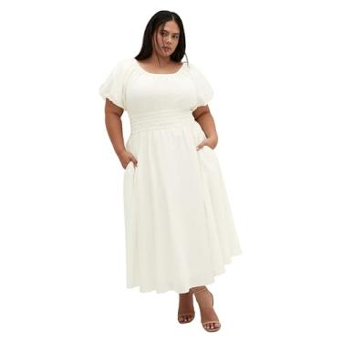 Imagem de City Chic Vestido feminino plus size - Lillian Midi, Manteiga, 52