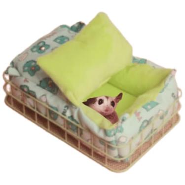 Imagem de Copfeu Cama de rato para gaiola, gaiola de metal de porquinho-da-índia com forro, acessórios de plataforma para animais pequenos, brinquedos de chinchila de habitat animal para esquilo, hamster,