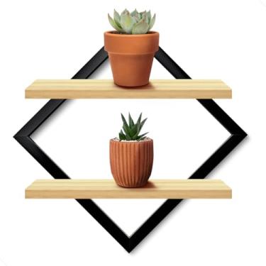 Imagem de Quadro Prateleira Nicho Decorativo c/Moldura MDF Pinus