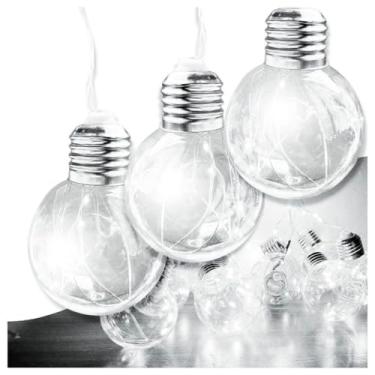 Imagem de Varal Cordão Fio de Luzes 10 Lâmpadas 220v Led 4,6m Foco Incandescente Luz Branca Natal Enfeite