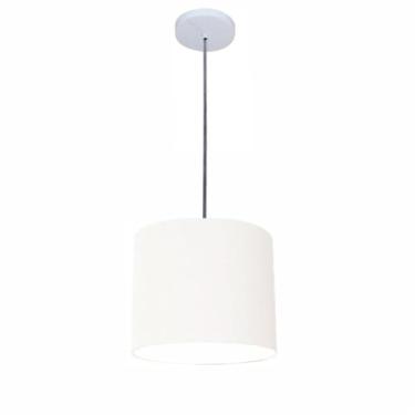Imagem de Lustre Luminária Pendente Vivare Free Lux PE-4105BR Cúpula em Tecido 20x22cm - Branca