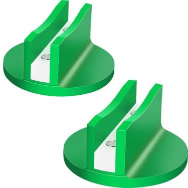 Imagem de ADTOPI Adaptador de almofada de alumínio ranhurado disco magnético de macaco solda universal Challenger para tomada de chão 2 toneladas, verde, 2 peças