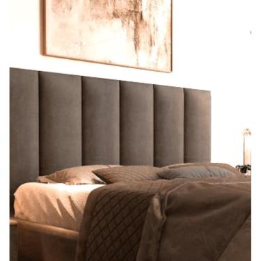 Imagem de Cabeceira Casal Corino Marrom Modular Luxo Cama Box Casal