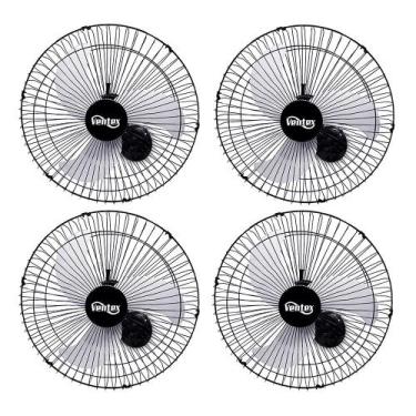 Imagem de Kit 4 ventiladores de parede tex6 60cm bivolt 210w - ventex bivolt