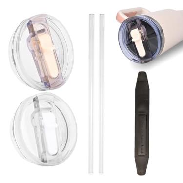 Imagem de DDDU Tampa 2 Peças Para Stanley Protour, Copo De 40 Oz Com Canudo Removível Stanley, Compatível (Branco Creme * Branco)