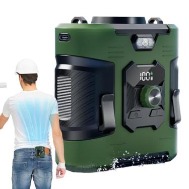 Imagem de Ventilador De Cintura Portátil Recarregável | Ventilador Portátil A Bateria Com 100 Velocidades | Ar Condicionado Portátil, Lanterna De Viagem, Dispositivo De Resfriamento Para Trabalho, Construção, E