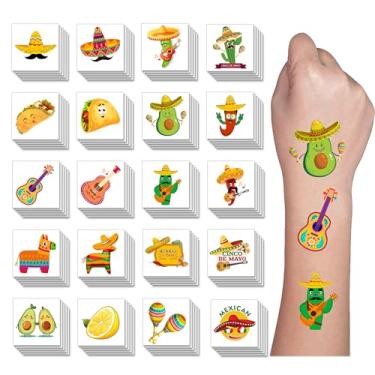 Imagem de Y&C TENCOB 100 Tatuagens Temporárias Mexicanas De Cinco De Mayo Para Crianças, Mulheres E Adolescentes, 20 Estilos, Decoração Para Festa De Fiesta, Prêmio (Cinco De Mayo)