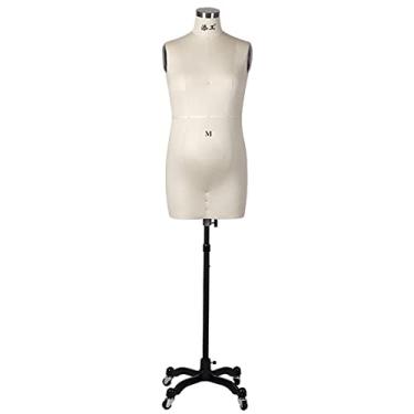 Imagem de CUTPOIY Manequim feminino grávida costura, forma de vestido fictício de costureira com suporte, manequim de torso manequim modelo de alfaiate para roupas femininas discreta interessante (branco médio)
