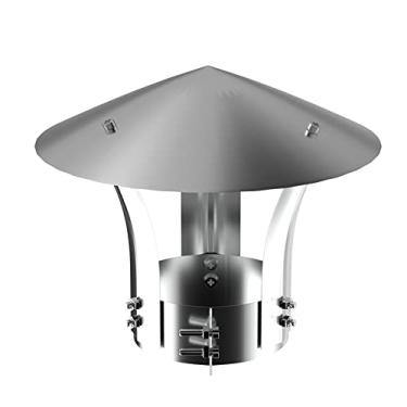 Imagem de Capa de chuva superior de cone de chaminé, capa de chuva galvanizada, parte superior de proteção de pássaros anti-corrente descendente, pote de cobertura de chuva e neve, protetor de combustão, tampa