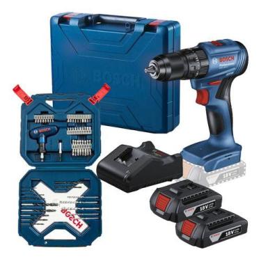 Imagem de Kit Furadeira Parafusadeira Impacto Gsb 185 Li Bosch 54 Pcs