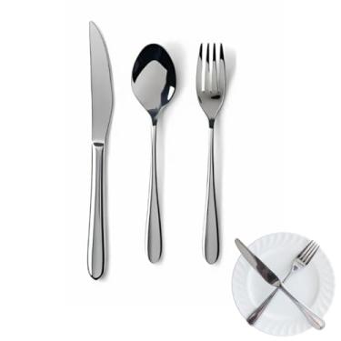 Imagem de Conjunto de Talheres em Aço Inox, 36 Peças, Garfo, Faca e Colher, Linha Buffet Restaurante