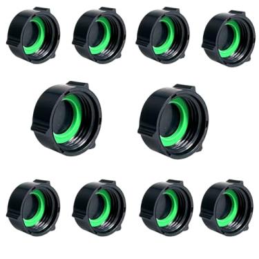 Imagem de Cuckoo Sistema de irrigação Conector rápido de mangueira Conectores de tampa de extremidade de 3/10.2 cm Conexões de mangueira Adaptador de mangueira de jardim preto, pacote com 10 (tampa de