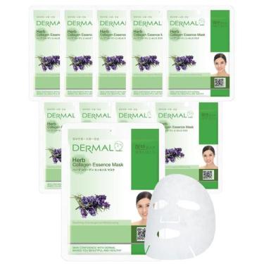 Imagem de Máscara facial DERMAL Herb Collagen Essence, 23 ml, pacote com 10