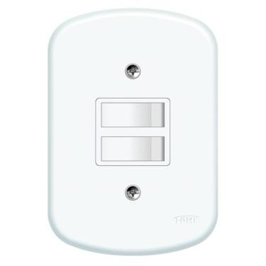 Imagem de Interruptor Embutir 2 Paralela com Placa Série Blanc - 0642 - FAME