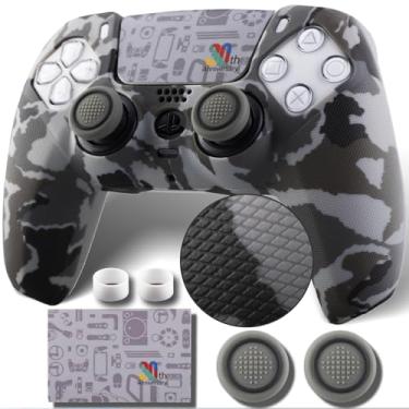 Imagem de YoRHa Capa de silicone antiderrapante para controle PS5 com tampas de polegar x 2 e adesivo x 1 (30 anos de aniversário)