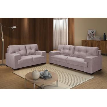 Imagem de Conjunto Sofá Júlia 2 e 3 Lugares Confort Suede (NUDE 334)