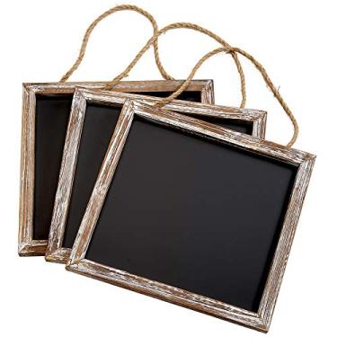 Imagem de Barnyard Designs Placa magnética rústica emoldurada de madeira envelhecida para pendurar na parede - placa decorativa para restaurante, cozinha, despensa, casamentos e mais 28 x 25 cm (pacote com 3)