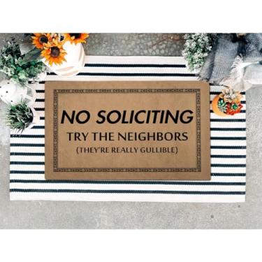 Imagem de ZHAOFLY Capacho engraçado de boas-vindas para tapete de porta da frente, tapetes de presente para decoração de casa de entrada (60 cm x 39,6 cm) (sem necessidade de experimentar os vizinhos)