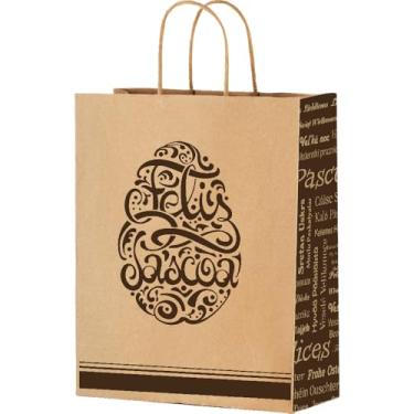 Imagem de Sacola Kraft 28Cm X 18Cm X 9Cm Ovo - Embalagem com 25 unidades.