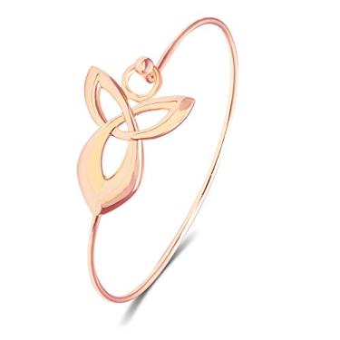 Imagem de Pulseira feminina Manzhen com proteção sobrenatural, bracelete de asa de anjo com nó celta