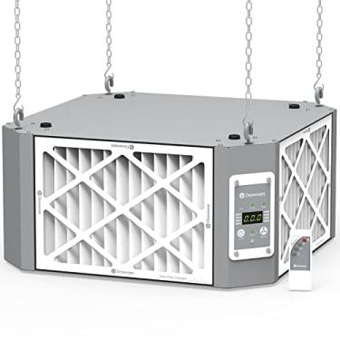 Imagem de Denwenny Sistema De Filtragem Ar 360° Para Marcenaria - 1050/1350 Cfm, Ionizador Integrado, Com Ventilador Vórtice Potente, Modo Suspenso Oficina Garagem, Coletores Pó Oficina, Cinza, Kingmaster F12