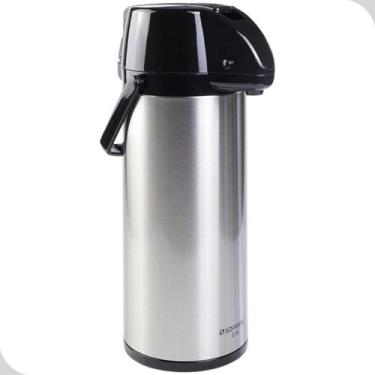 Imagem de Garrafa térmica 2,5l exclusiva inox e preta soprano, 2,5L, Preto e Ino