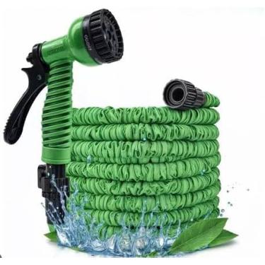 Imagem de Mangueira Mágica Expansível 30m com Válvula e 7 Jatos – Ideal para Jardim, Casa e Piscina – Cor Verde