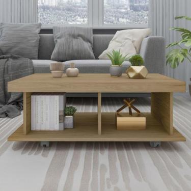 Imagem de Mesa de Centro 90cm Para Sala Tamburato 50mm Kael Carvalho A09 - Mpoze