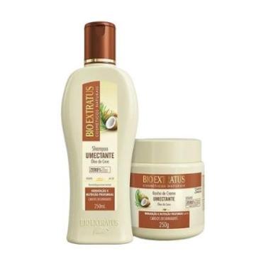 Imagem de Kit 1 Shampoo 1 Banho creme Brilho Natural Umectante 250 ml Bio Extratus-Unissex