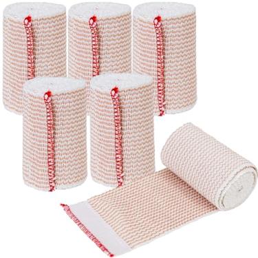 Imagem de Umpiyte Bandagem Elástica De Compressão, 3 Polegadas, 6 Unidades, Sem Látex, Autofechamento Para Tornozelo, Pulso, Joelho E Pé