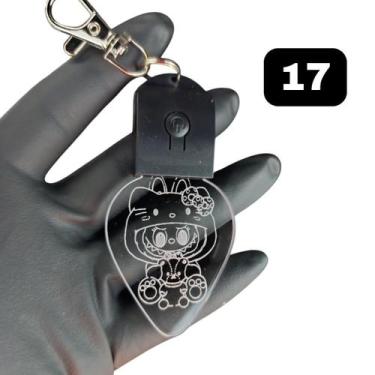 Imagem de Chaveiro Boneco Labubu Acrílico Led Rgb Recarregável 7 Cores - Lualki 