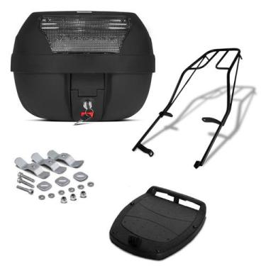 Imagem de Baú Bauleto para Moto 28 Litros Pro Tork + Bagageiro, CRISTAL, POP 110