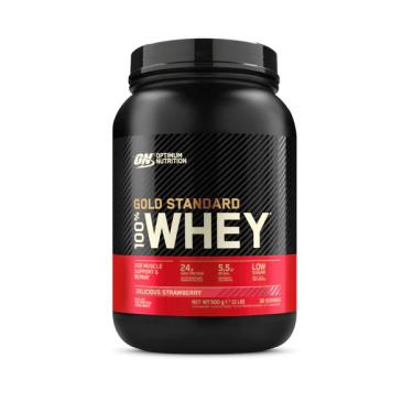 Imagem de 100% Whey Protein (907g) - Morango - Optimum Nutrition