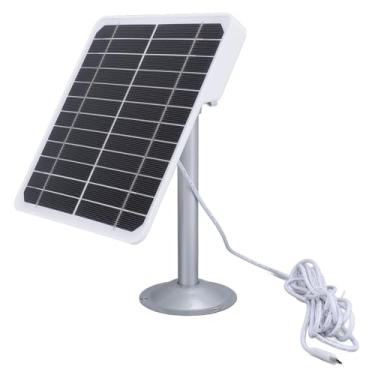 Imagem de YOUTHINK Painel Solar Monocristalino para Câmeras de Segurança, Painéis Solares de água Solar Ao Ar Livre à Prova de 20w 5V IP68 Com Cabo de 3 Metros e Suporte Ajustável para Câmera de