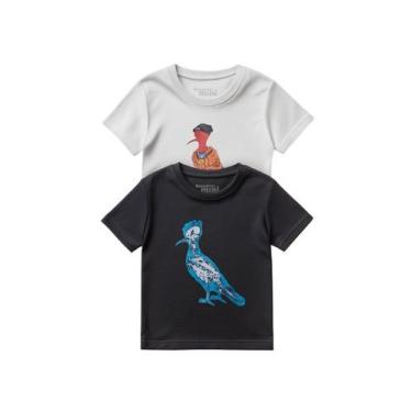 Imagem de Kit 2 Camisetas Raio X E Music Reserva Mini, Preto, Branco, 02