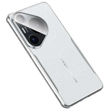 Imagem de LTLMYDAM Capa ultrafina para Huawei Pura 80 Ultra/80 Pro/80 Pro+/80, capa de couro de alta qualidade com textura de lichia proteção total da lente anti-queda, prata, 80