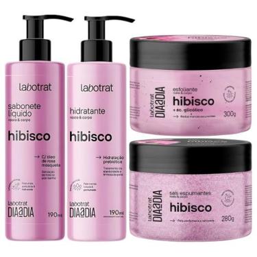 Imagem de Kit Banho Premium Labotrat Hibisco Completo 4 Produtos C/ Sais Cheiro 