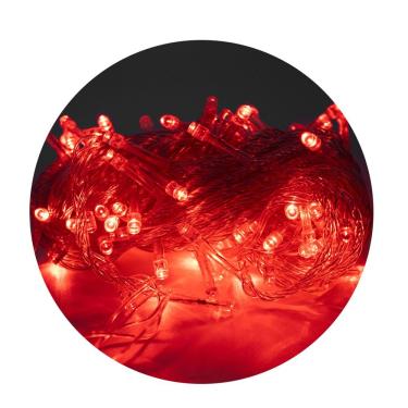 Imagem de Led Pisca Cordão Com 10 Metros 100 Lampadas Formato Gota Fio Cor Crystal Tomada Luz Natal Ano Novo Vermelho