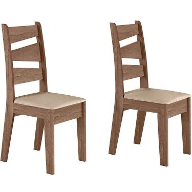 Imagem de Conjunto Com 02 Cadeiras De Jantar Itália Amêndoa 51C