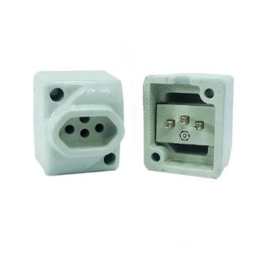 Imagem de Tomada De Porcelana Sobrepor Para Plug Padrão Abnt - G20