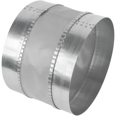 Imagem de Vent Systems Conector de duto redutor de vibração flexível de 20 cm - adaptador de mangueira de ventilação de aço galvanizado redondo, duto espiral de extremidade fêmea, extensor de tubo, acessórios